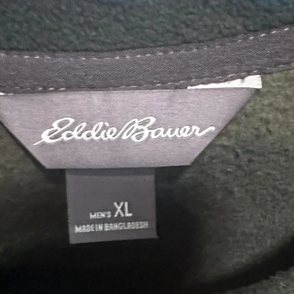 Eddie Bauer Green Layered Wave Crewneck - Picture 2 of 8